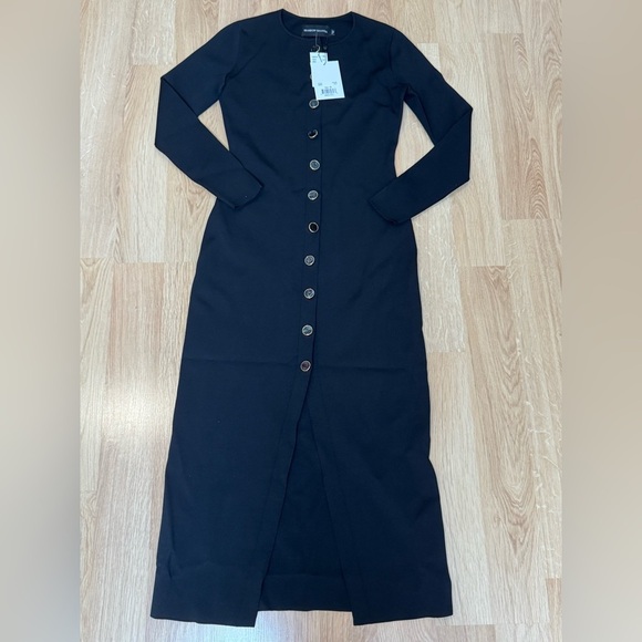 BRANDON MAXWELL The Emm Jersey Cardigan Midi Dress in Black Size XS $2795 NWT - Picture 9 of 14